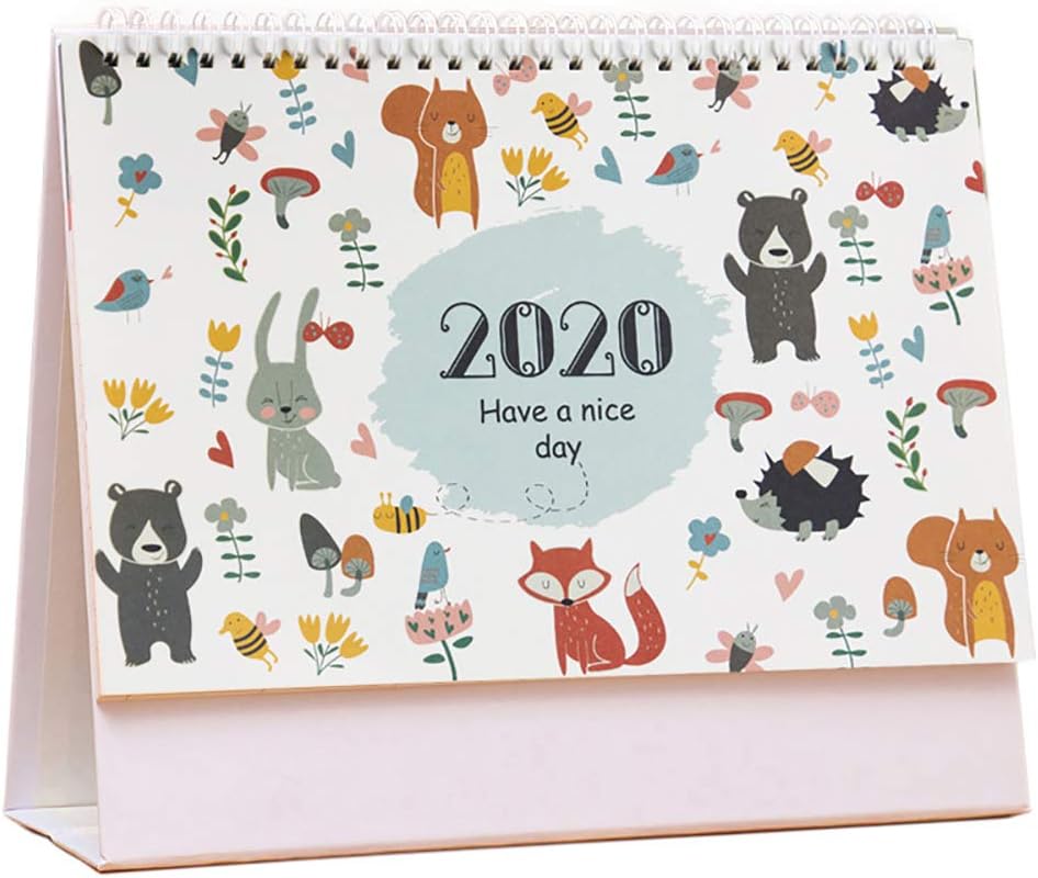 Desk Calendar 2020 Creative Office Calendar Cute Desktop Decoration Plan Family Planner Personalised Counter Shop Flip Calendar