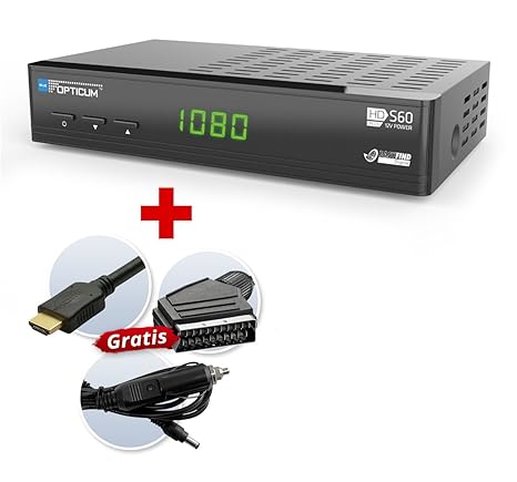 OPTICUM BLUE HD S60 Camping HDTV FullHD Sat-Receiver (HDMI, USB 2.0, Scart TV, digital Koaxialer Audioausgang) schwarz