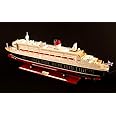 Seacraft Gallery Model Cruise Ocean Liners RMS Queen Mary II 31.5” with Lights - Fully Assembled Ship Model of The Queen Mary II - Ocean Liner Model Cruise Ship - Wooden Model Boat Decor