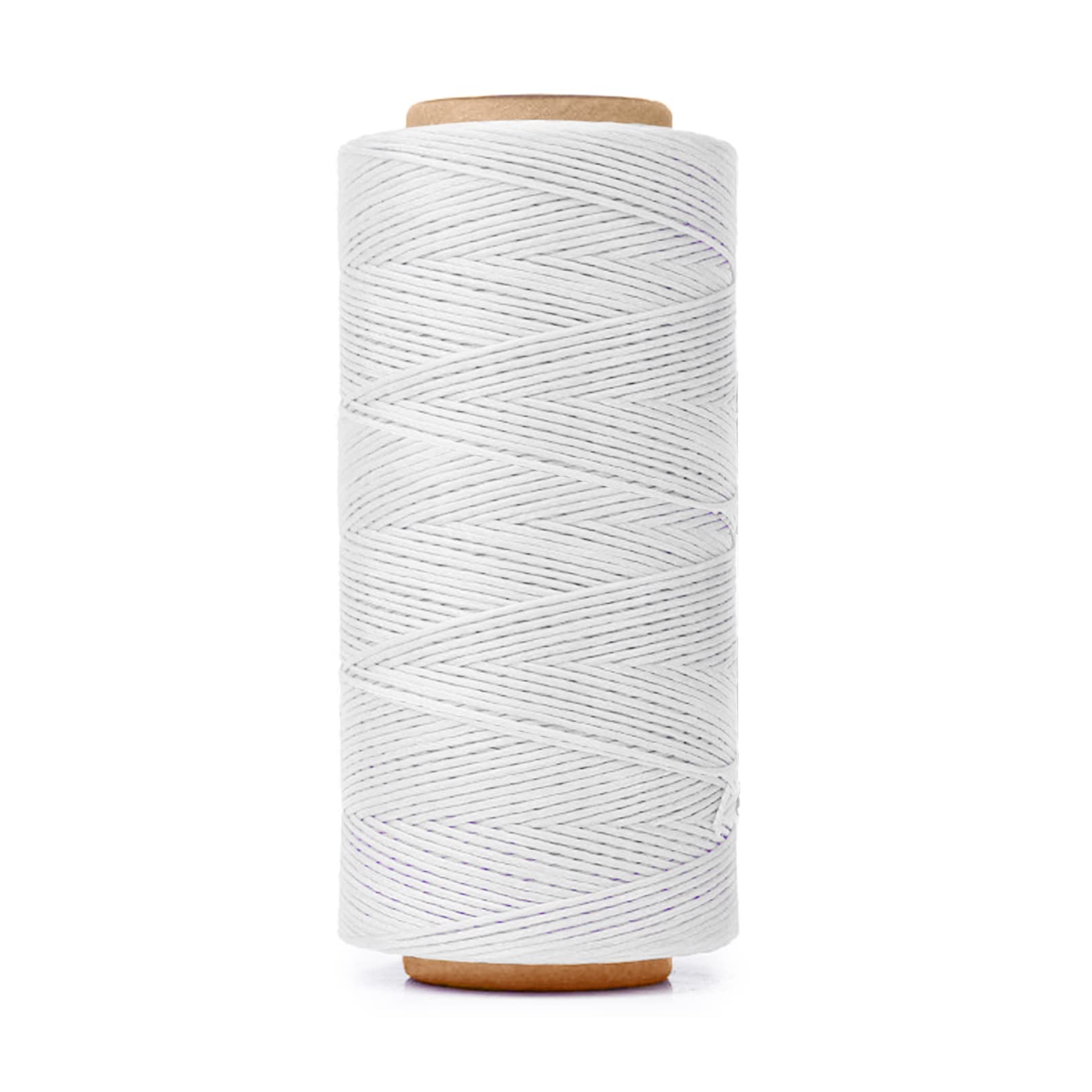 HILELIFE 260m 150D Waxed Thread for Leather Sewing, Leather Thread for Hand Sewing, Craft DIY, Wallets, Shoe Repairing, Book Binding (White)
