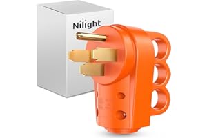 Nilight 50 Amp RV Replacement Plug 125/250 Volt Heavy Duty Male with Handle ETL Listed NEMA 14-50P for Camper Caravan Motorhome Van Trailer