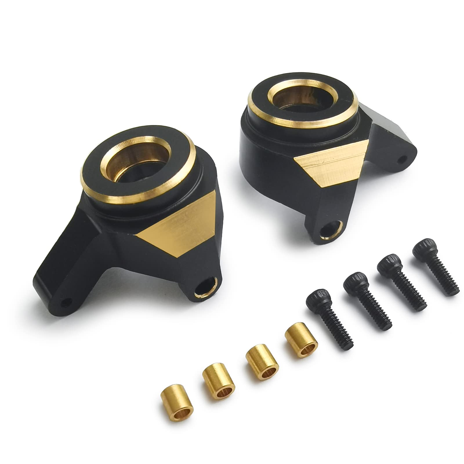 AXspeed Black Brass Heavy Duty Front Steering Knuckle 1/24 RC Counterweights for Axial Scx24 Deadbolt C10 JLU CRC B-17 AXI00005 Crawler Car