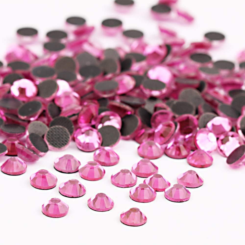 Crystal Hotfix Rhinestone,Machine Cut Stone 1440pcs/pkg (Dk.Pink,SS20/5mm)