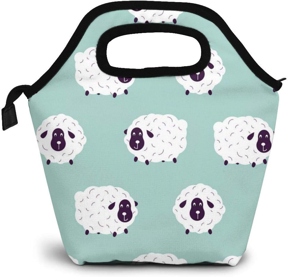 antcreptson Cute Sheeps Girlish Baby Lunch Bag Zipper