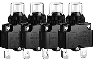 DIYhz 3Amp Circuit Breakers Thermal Overload Switch Protector 88 Series Manual Push Button Reset with Quick Connect Terminals and Waterproof Button Cap 32VDC or 125/250VAC 4PCS