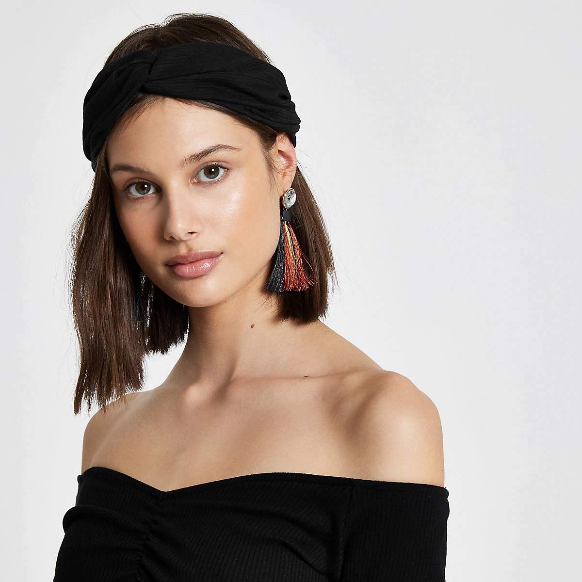 Huachi Turban Headbands for Women Wide Head Wraps Knotted Elastic Teen Girls Yoga Workout Solid Color Hair Accessories, 6 Pack : Beauty
