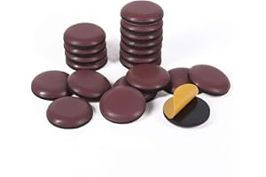GINOYA Stick Furniture Sliders, 20pcs 1inch Teflon Furniture Glides for Carpet Tile Hardwood (Coffee)