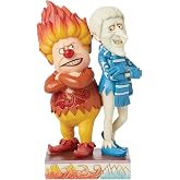 Enesco The Year Without a Santa Claus by Jim Shore Heat and Snow Miser Standing Back-to-Back Figurine- Stone Resin Hand Crafted Collectible Figurines Christmas Home Decor Statue, 7.76 Inch