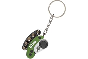 LABEAR - Green Mini Folding Ratchet Screwdriver Set, 72-Tooth Reversible Pocket Ratchet Wrench with Magnetic, EDC Keychain Tool with 5pcs Bits (H4 H5 H6 T25 T30) for Bike, Car, Home Repair