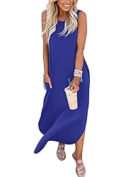 ANRABESS Women's Summer Casual Solid Sleeveless