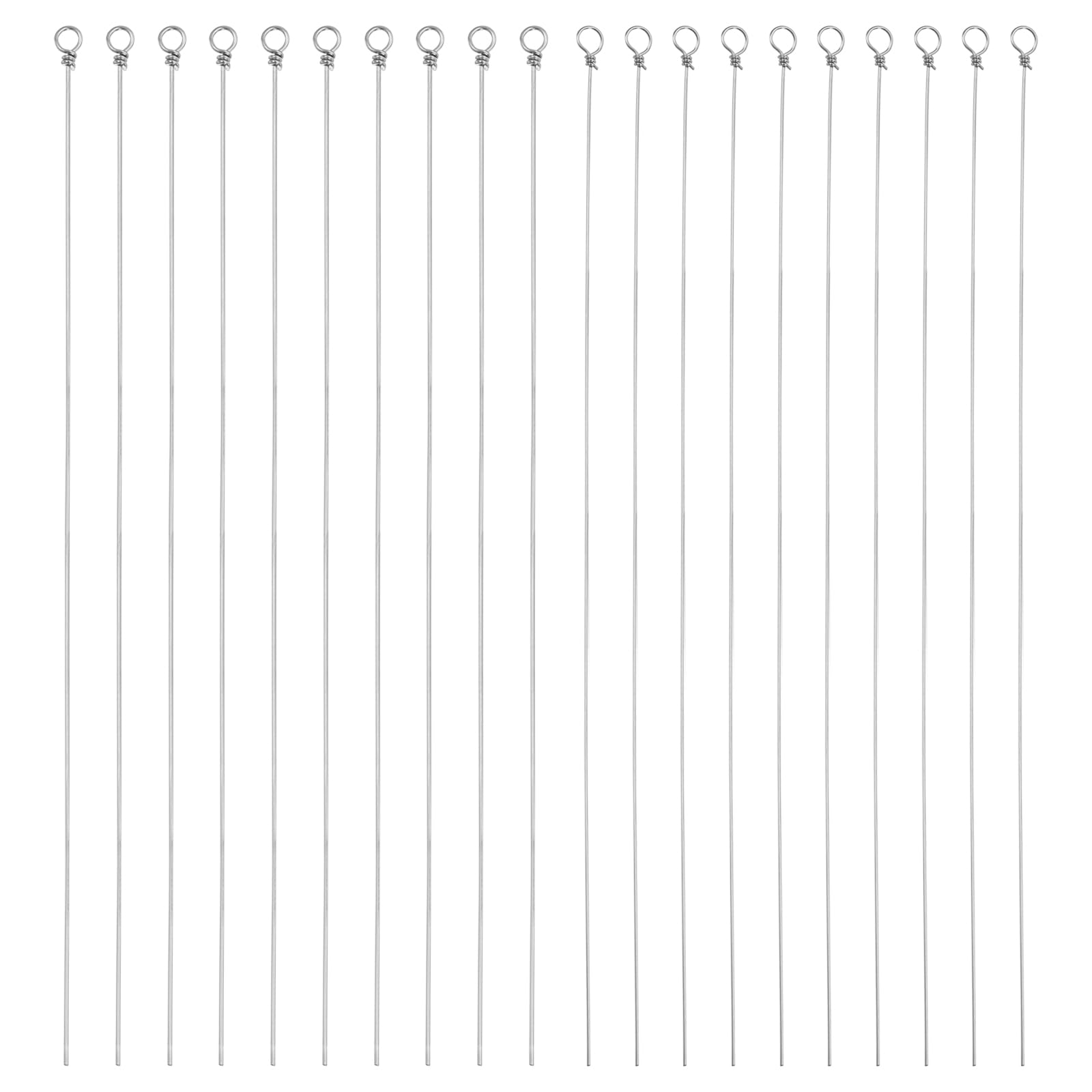 PATIKIL Fishing Looped Spinner Shaft 160mm/6.3", 200Pcs Stainless Steel Looped Wire Spinner Baits Fishing Lure Making Supplies Rigs for Freshwater Saltwater Bass Walleye Salmon Catfish