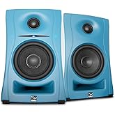 KALI AUDIO LP-UNF-B 4” Ultra Nearfield Powered Monitor System w/Bluetooth - Boundary Compensation EQ Settings - for Mixing, Recording, Audio Production - USB-C, TRS, RCA Inputs Blue (Pair)
