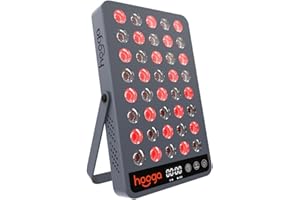 Hooga Red Light Therapy Panel, 660nm Red & 850nm Near Infrared LED Light with Timer and Built-in Stand, 60 High-Efficiency Low-Level LEDs (<5 mW), Flicker-Free Wellness and Recovery Device – HG200