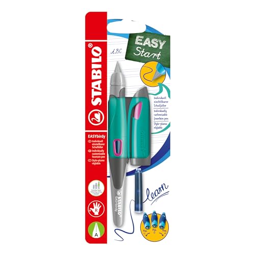 STABILO EASYbirdy Timber - Ergonomic School Fountain Pen - A-Nib