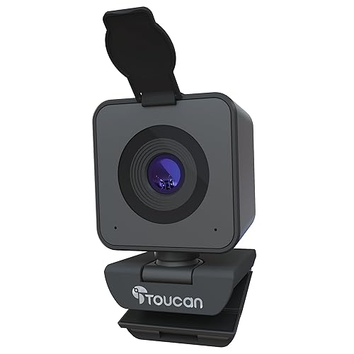 TOUCAN 1080P Webcam with Microphone,Clear Stereo Audio, Streaming Webcam,  115°View Computer Camera,Plug and Play USB Web Cam for Skype, Zoom,