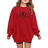 GeGekoko Girls Los Angeles Oversized Sweatshirts Crewneck Long Sleeve Casual Loose Pullover Tops