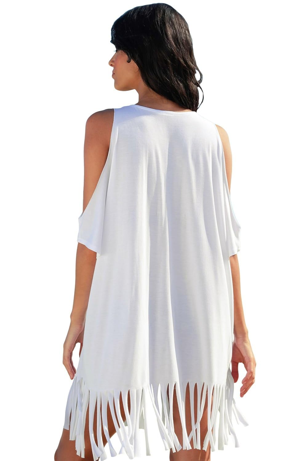 boldgal women's bathing swim cover up beach dress, one size (white)