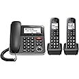 Panasonic Expandable Corded/Cordless Phone System with Answering Machine and One Touch Call Blocking – 2 Handsets - KX-TGB852B (Black)