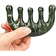 gemshan Head Scalp Massage - Jade Comb for Massager for Scalp Care Wide Tooth Comb