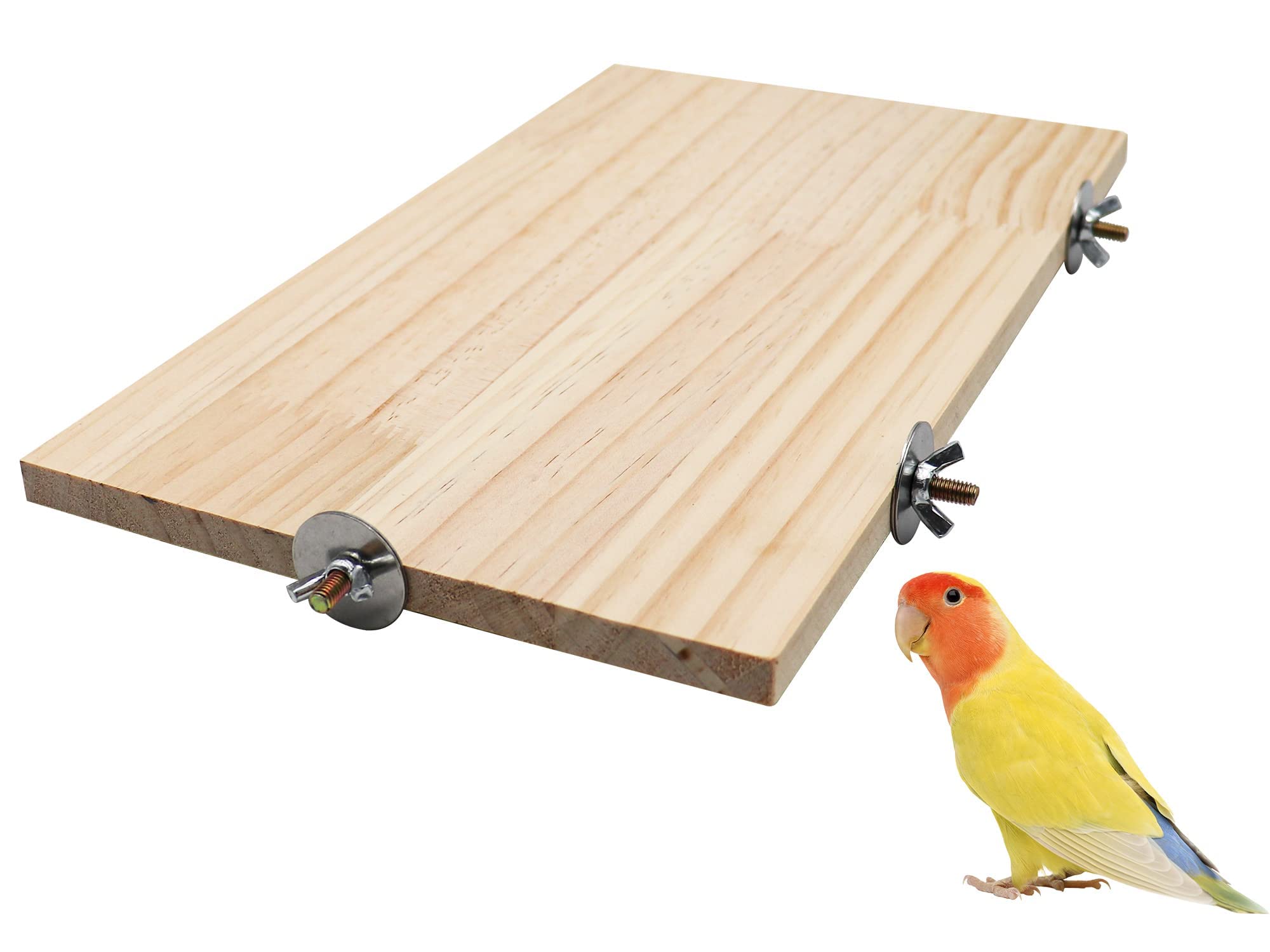 34.5 x 20 cm Large Bird Platform, Natural Wood Pet Climbing Platform, Small Animal Cage Accessories for Parrots Budgies Cockatiels Rats Hamsters Guinea Pigs
