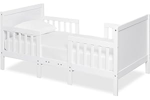 Dream On Me Hudson 3 in 1 Convertible Toddler Bed in White, Greenguard Gold Certified, JPMA Certified, Non Toxic Finishes, Ma