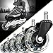 Office Addiction (Set of 5) Office Chair Replacement Wheels – Hardwood Safe 2.5-Inch Wheels – Ball Bearing Swivels – Floor Safe Design – Black/Clear