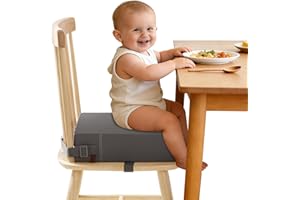 YONTINY Booster Seat for Eating Toddler, Washable PU Kitchen Chair Booster Seat with Double Adjustable Safe Straps, Non-Slip 