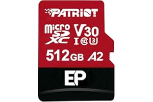 Patriot EP Series 512GB Micro SDXC V30 A2 UHS-I U3 4K UHD Memory Card - PEF512GEP32MCX