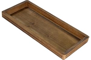 MAONAME Bathroom Vanity Tray, Rustic Long Narrow Tray, Rectangle Farmhouse Wood Trays, Countertop Organizer Trays for Candle, Perfume, 15.7" L x 6.8" W