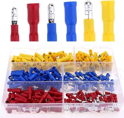 GLARKS 280pcs Assorted Insulated Quick Splice Bullet Connectors Male Female