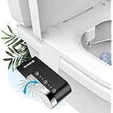 HOPOPRO Toilet Bidet Tank Replacement Cover, Bidet Ultra-Slim Dual Nozzle (Feminine/Rear Wash), Fresh Cold Water Sprayer Toilet Tank Seat for Existing Toilets with Pressure Control, Black