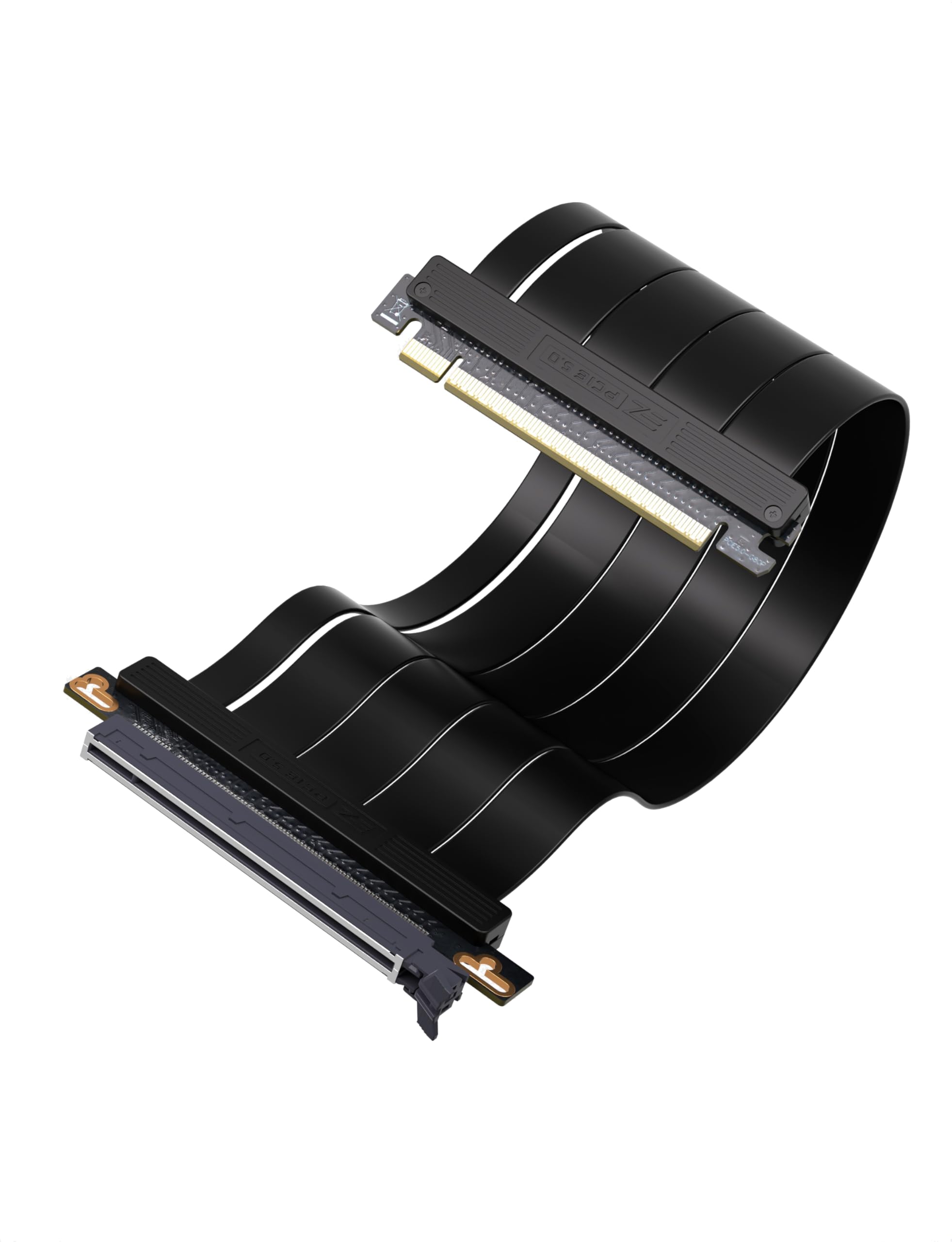 Photo 1 of EZDIY-FAB PCIe 5.0 X16 Riser Cable,128GB/s Bandwidth, for RTX 50/40 & RX 9000/7000 GPUs, PCIe Extension Card, Backward Compatible with PCIe 4.0/3.0,Vertical GPU Mount,Straight-30cm,Black