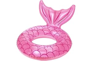 Audaisyly Children Swimming Ring, Inflatable Pool Floats Swim Tube Raft Toy with Fruits Mermaid Decorations Summer Water Fun Lounge Beach Lake Party Supplies for Kids
