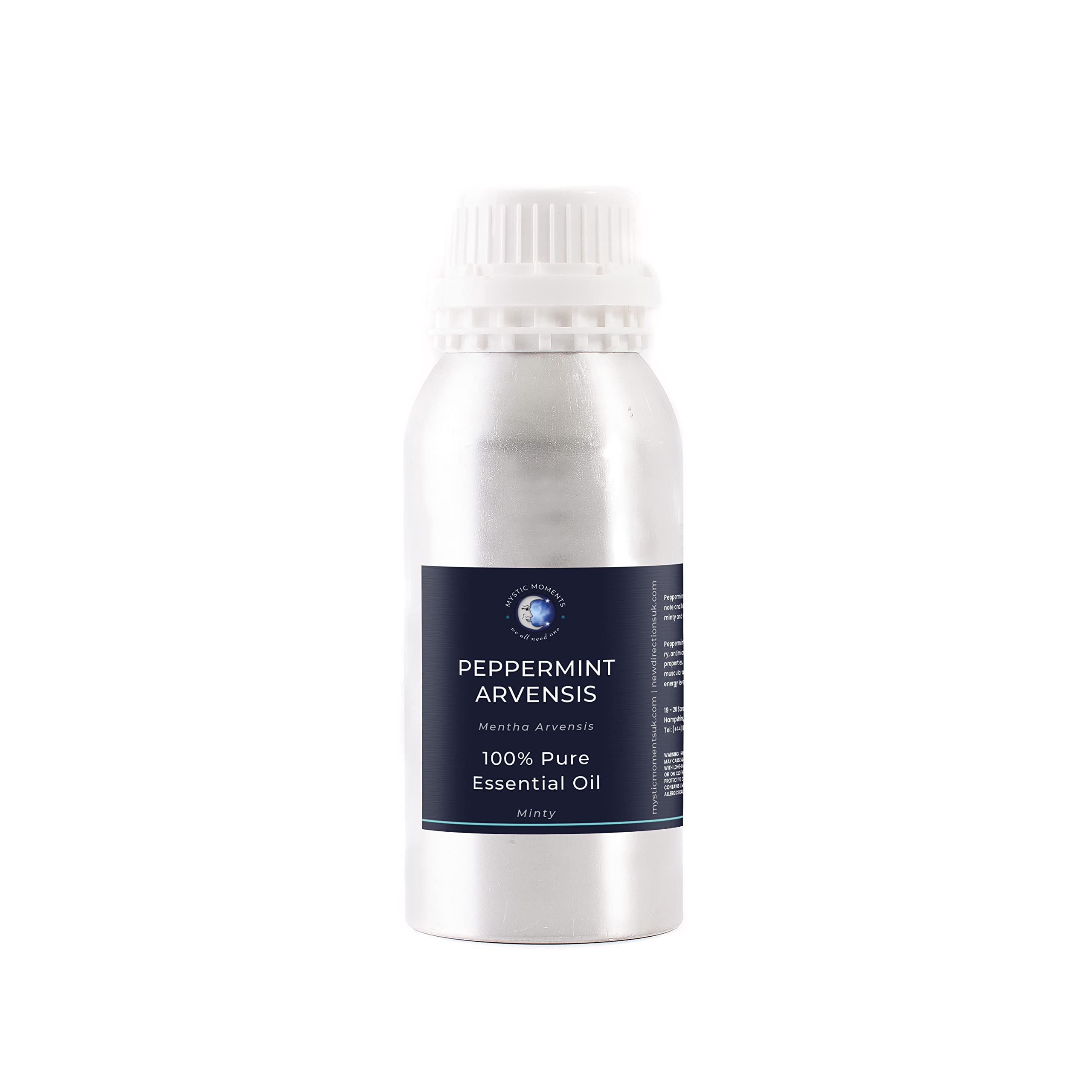 Mystic Moments | Peppermint Arvensis Essential Oil (Mentha arvensis) 500g | Strong Fresh Mint Aroma for Energising Aromatherapy & Invigorating Diffuser Blends | Vegan & Natural