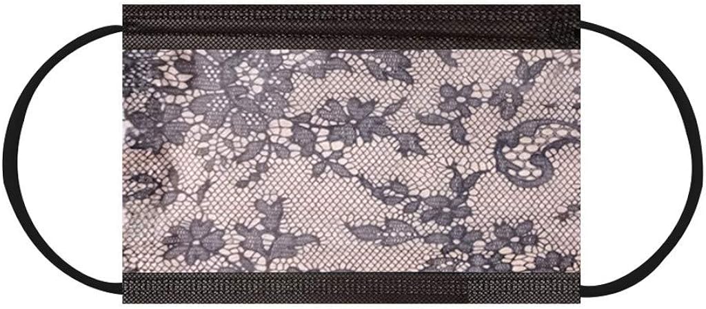 JSPOYOU 50PC Adult Fashion Lace Disposable Protection Three Layer Breathable Face: Clothing