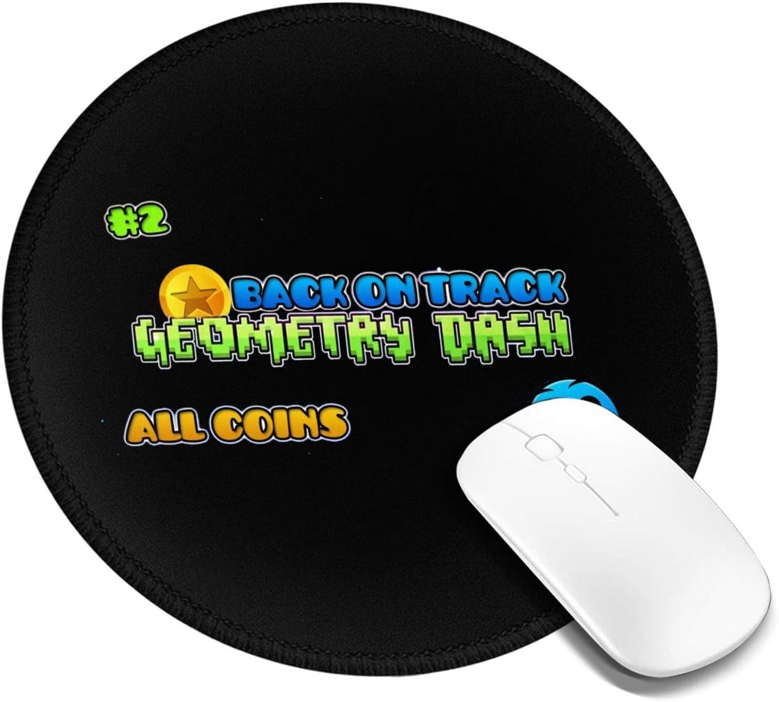 Zhangyanq Geo-met-ry Da-sh Rubber Round Mouse Pad 7.9x7.9 Inches Non Slip Perfect for Working and Gaming