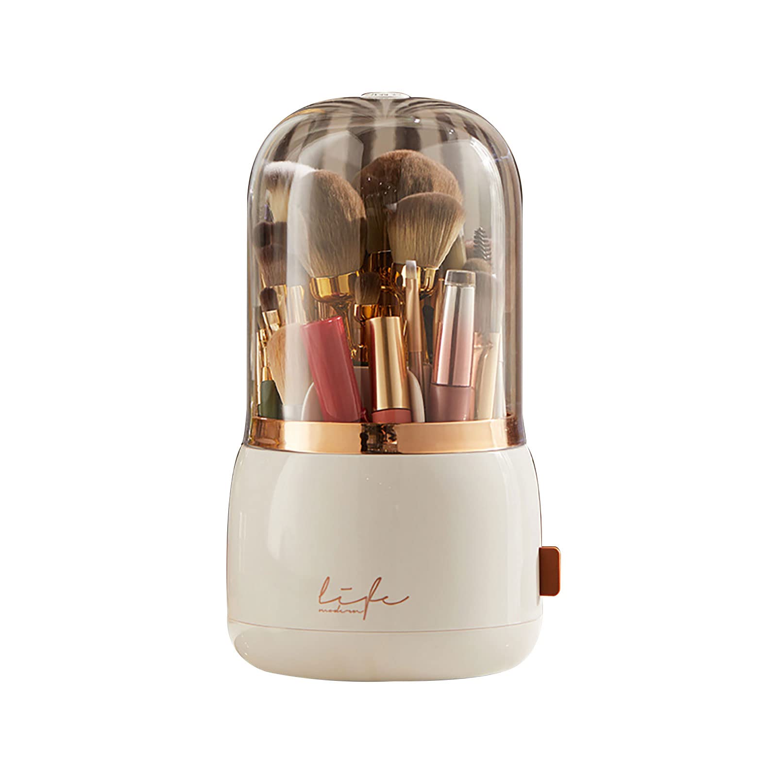 puseky 360-Degree Rotating Makeup Brush Holder Organizer for Cosmetic Brushes Lipsticks Eye Liners