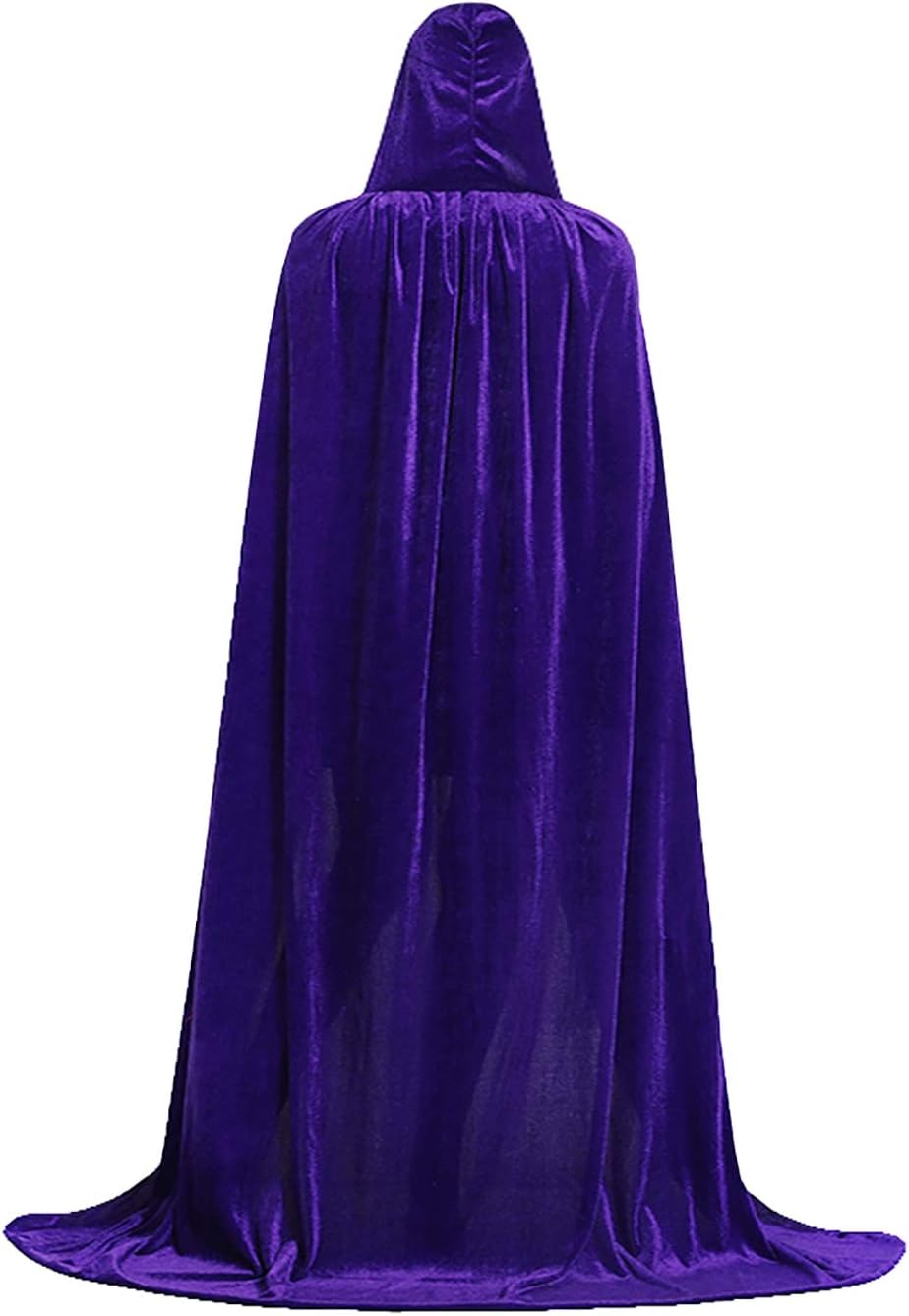 EtisttaHalloween Velvet Witch Cloak Witches Costume Adults Hooded Capes Full Length Witch Cape for Women