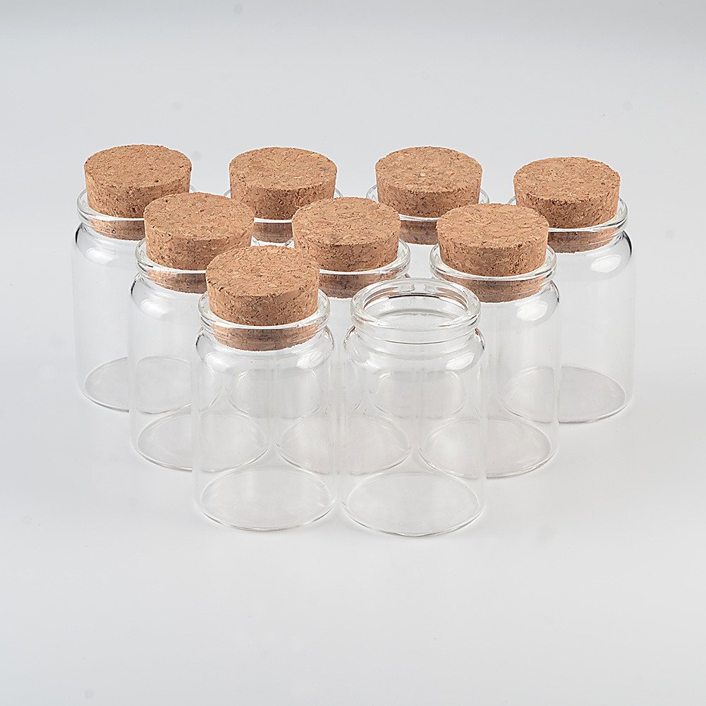 Jarvials Glass Bottles with Cork Stopper for Crafts 50ml 80ml 100ml 150ml Clear 80ml