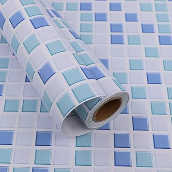 Amazon De Hode Mosaik Fliesen Folie Selbstklebend Fliesenaufkleber Fur Kuchen Badern Wand 40cmx300cm