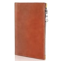 Slim Passport Holder for Man & Women, Compact Leather Passport Wallet with Card Holders SIM Slots and Zippered Pocket, for Secure Traveling and Documentation Organizer (Brown)
