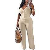 Figdaw Strapless Elegant Jumpsuit Brunch Outfit for Women 2026 Casual Dressy