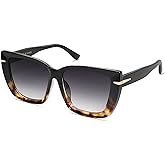 SOJOS Big Large Oversized Cat Eye Sunglasses for Women, 70s Trendy Plus Size Designer Shades SJ2231