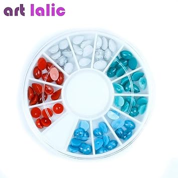 Amazon Com Nail Art 4 Colors Acrylic Turquoise Gems Styles Decor