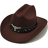 Willheoy Kids Cowboy Hat for Girls Boys Western Cowgirl Hat with Buckle Belt Unisex Wide Brim Fedora Hat Dress Up Costume