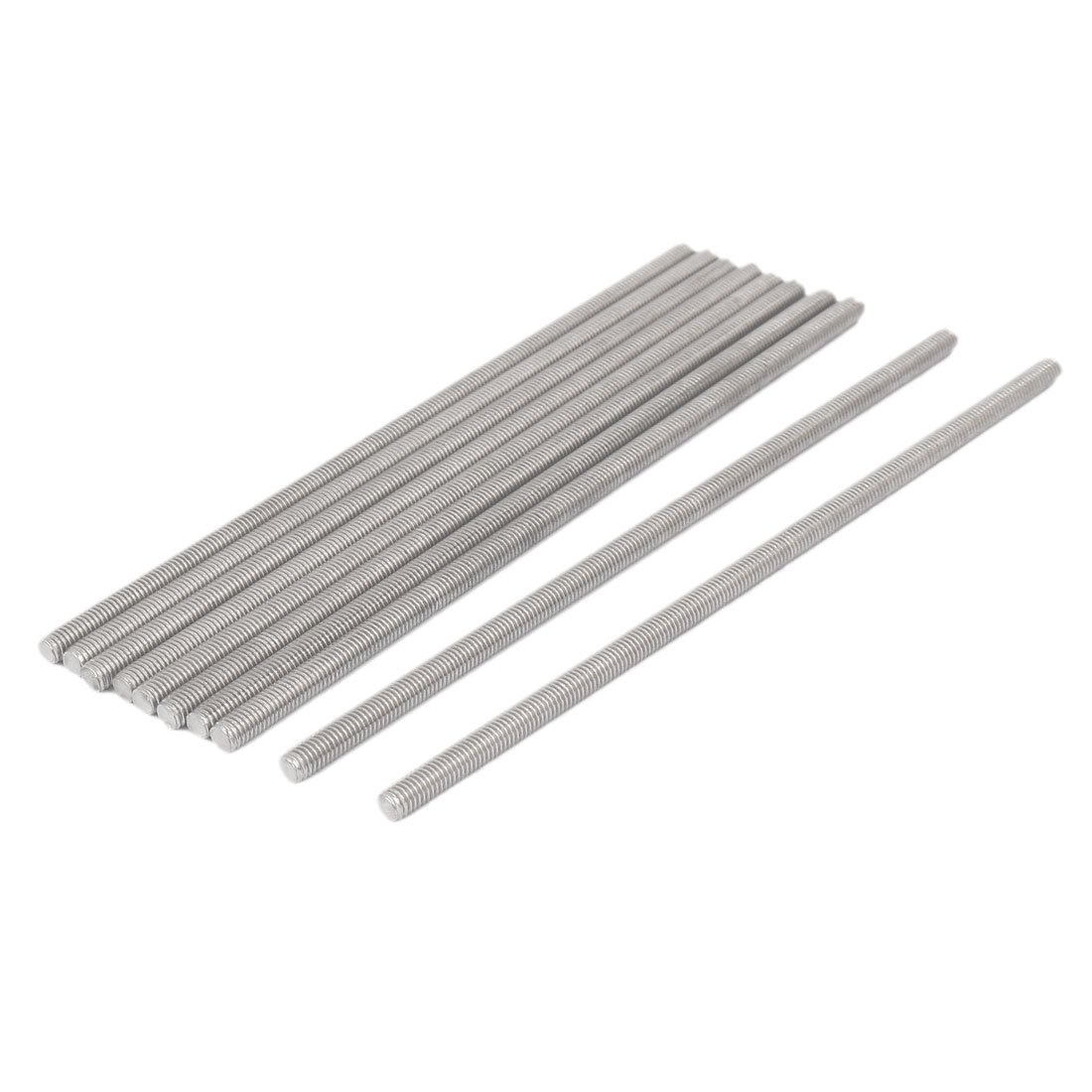 Sourcingmap M5 x 150mm 304 Stainless Steel Fully Threaded Rod Bar Studs Hardware 10 Pcs