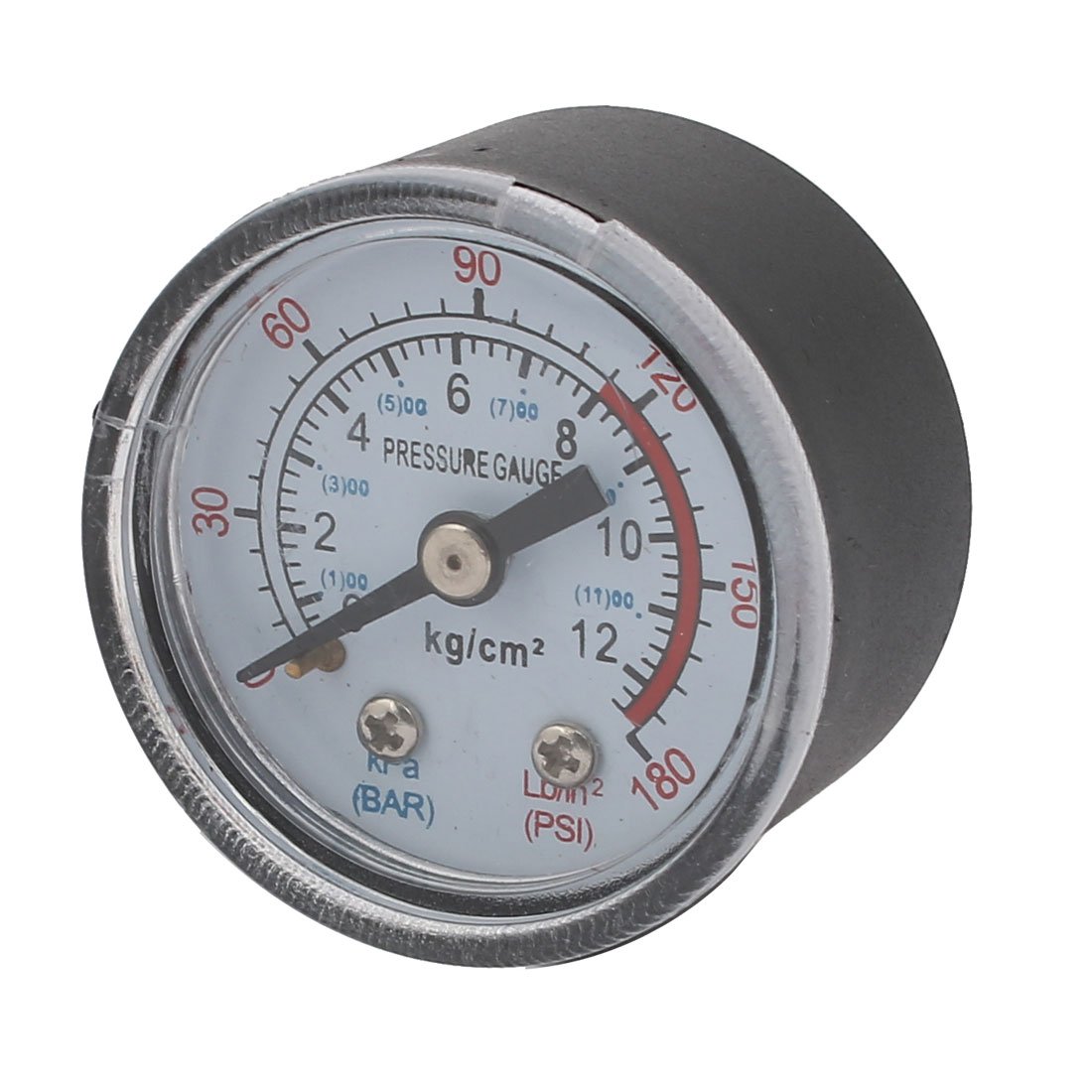 Sourcingmap 0-180 PSI 1/8BSP Male Compressor Air Pressure Gauge Black White