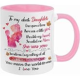 Fatbaby To My Dear Daughter Coffee Mug, Valentine's Day & Birthday Gift, Best Daughter Gift From Mom, You Mean the World to Me Cute Cup 11OZ