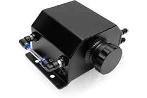 NOTETOUPT Overflow Tank, Coolant Reservoir Tank Expansion Aluminum 1L, Universal Radiator Coolant Overflow Tank, Black