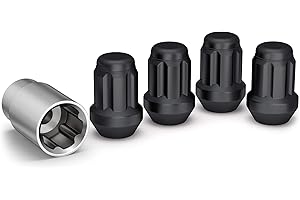 White Knight 40400SMBT Wheel Locks for Cars, 1/2"-20 Thread, Matte Black Wheel Lock Set (Pack of 4)